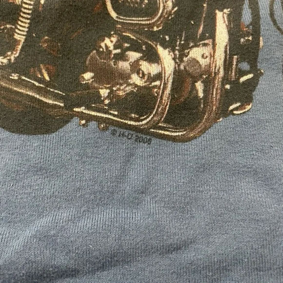 2006 Y2K Harley-Davidson Blue Tank Top with Eagle and Motorcycle - Picture 5 of 7